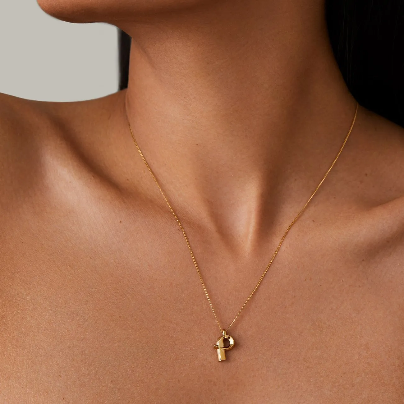 14k Gold Plated Monogram Necklace - P