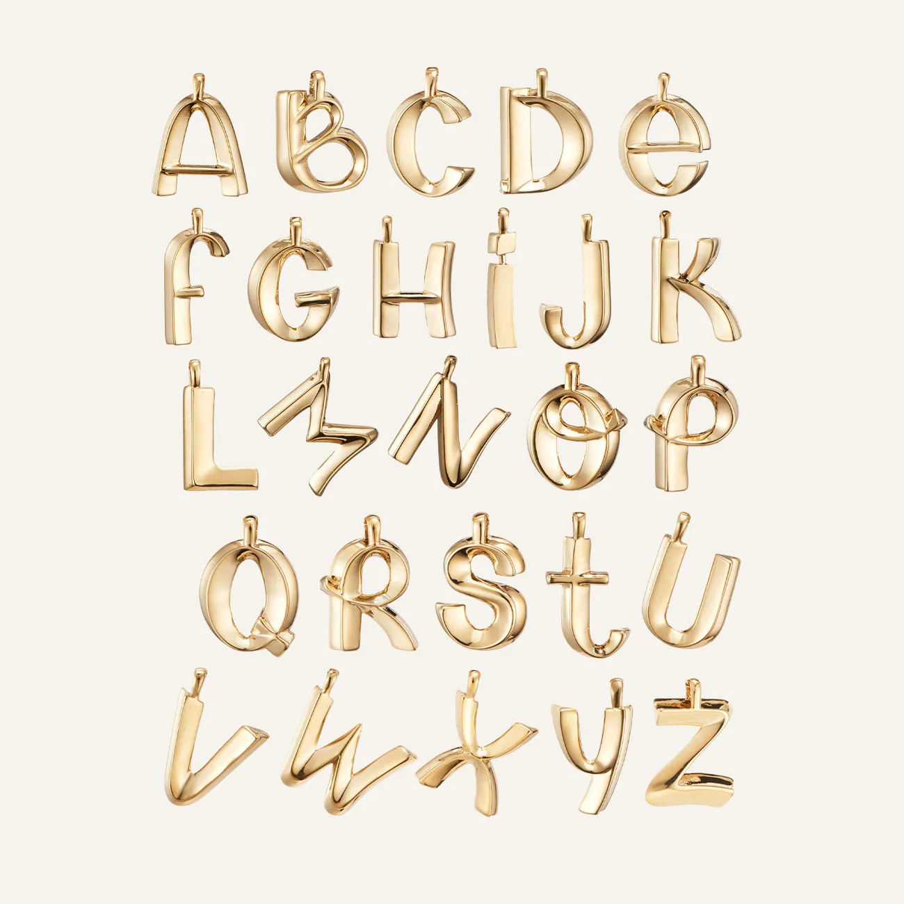 14k Gold Plated Monogram Necklace - P