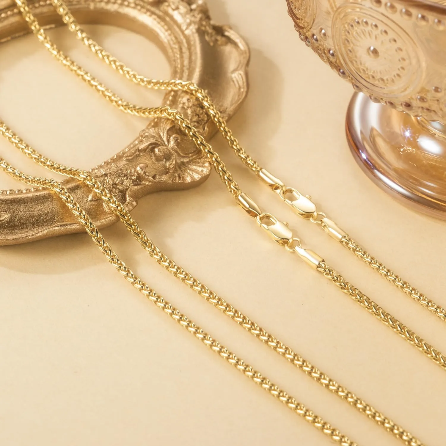 2.5MM 14K Gold Necklaces for Women Trendy Necklace for Men 14K Gold Chain for Mens Chain Necklaces Franco Chain Mens Necklace Chains for Women Chains 16-30in