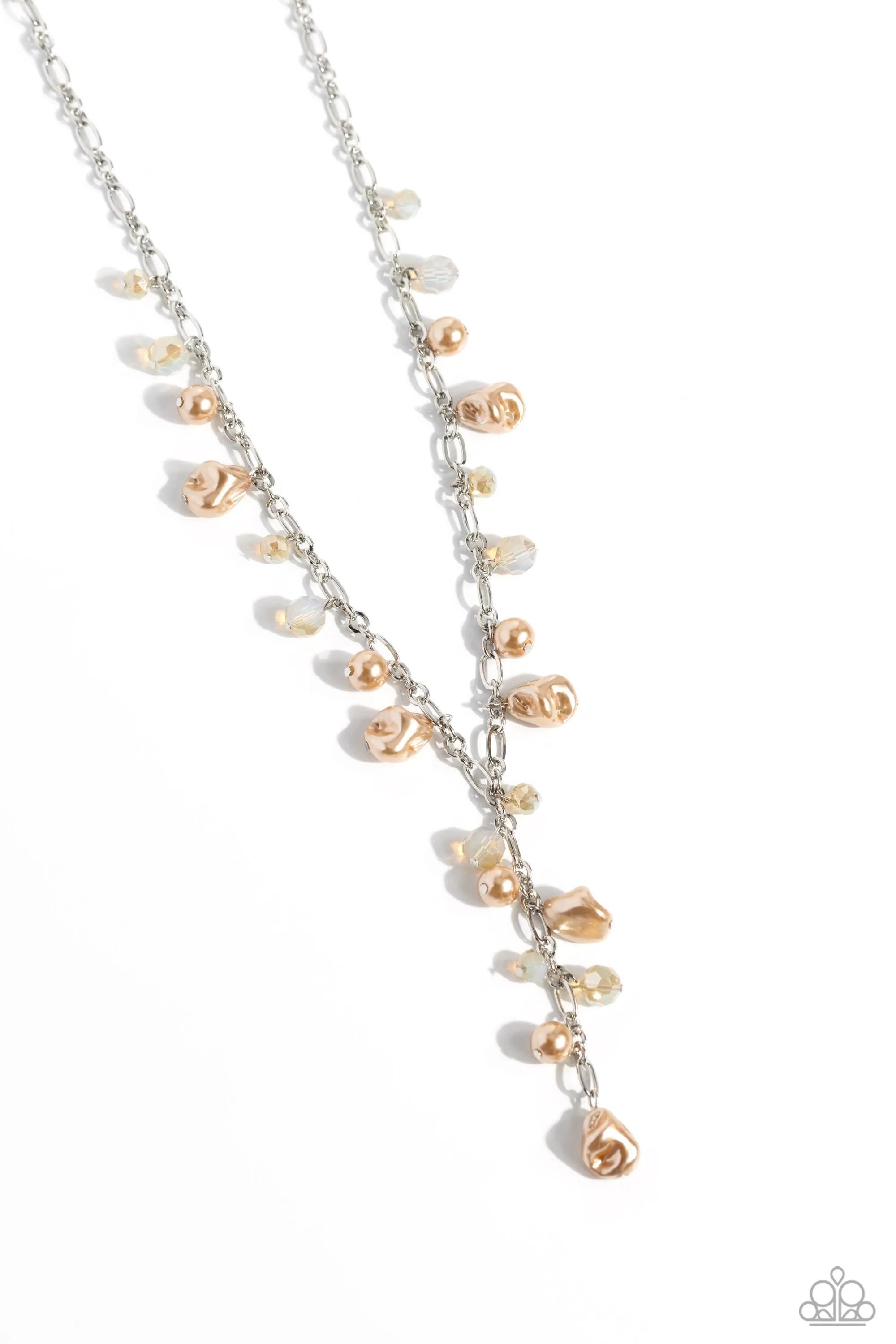 Admirable Array - Brown - Bead and Baroque Pearl Paparazzi Long Necklace