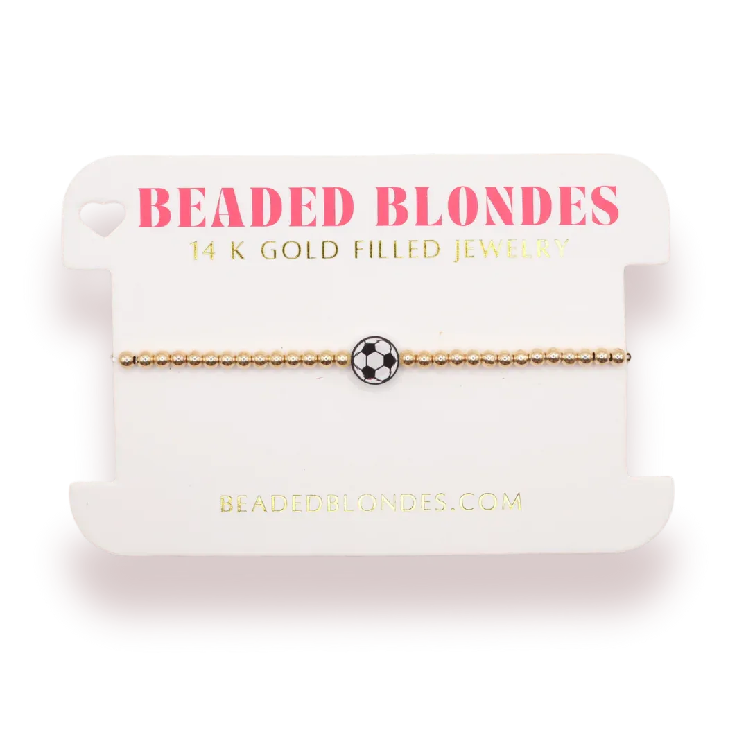 Beaded Blondes ‘Soccer Ball Bracelet-kids’