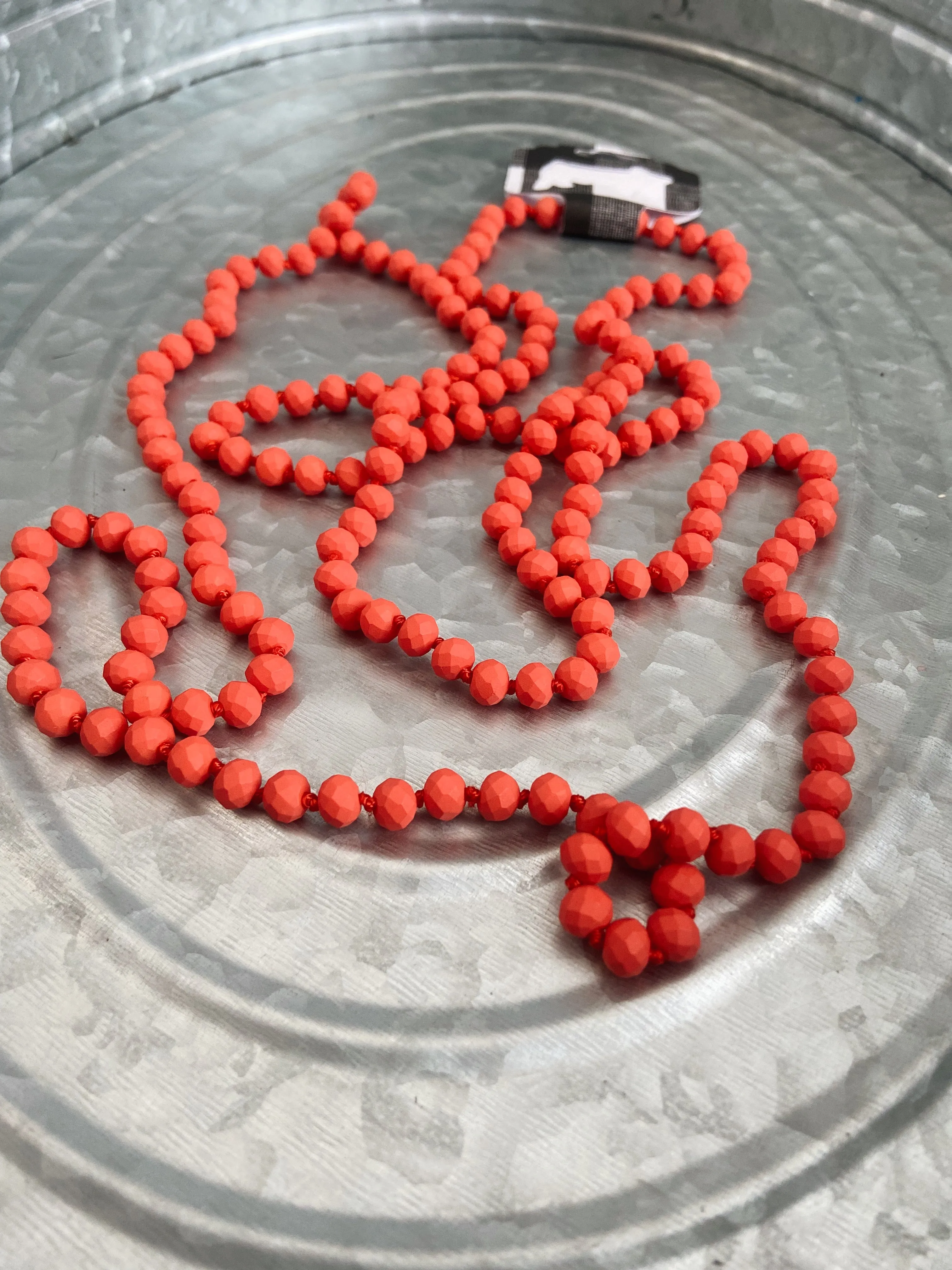 Bright Orange Beaded Necklace