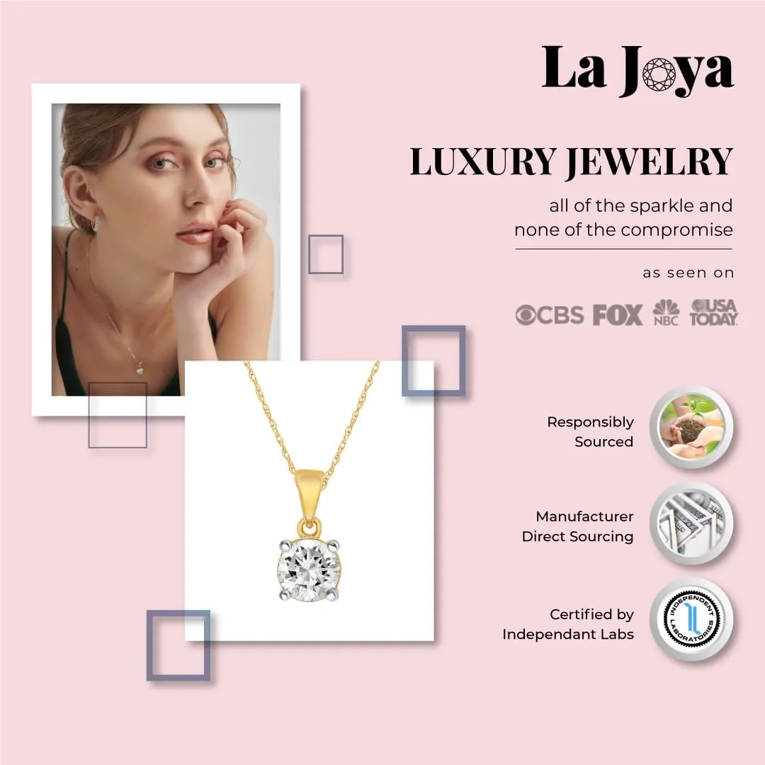 Certified Lab Grown Diamond Necklaces For Women | 1/4-1 Carat Solid 14k Gold Diamond Necklace Accompanied By Adjustable Real Gold Chain | Sparkling GH VS/SI Diamond Jewelry for Women