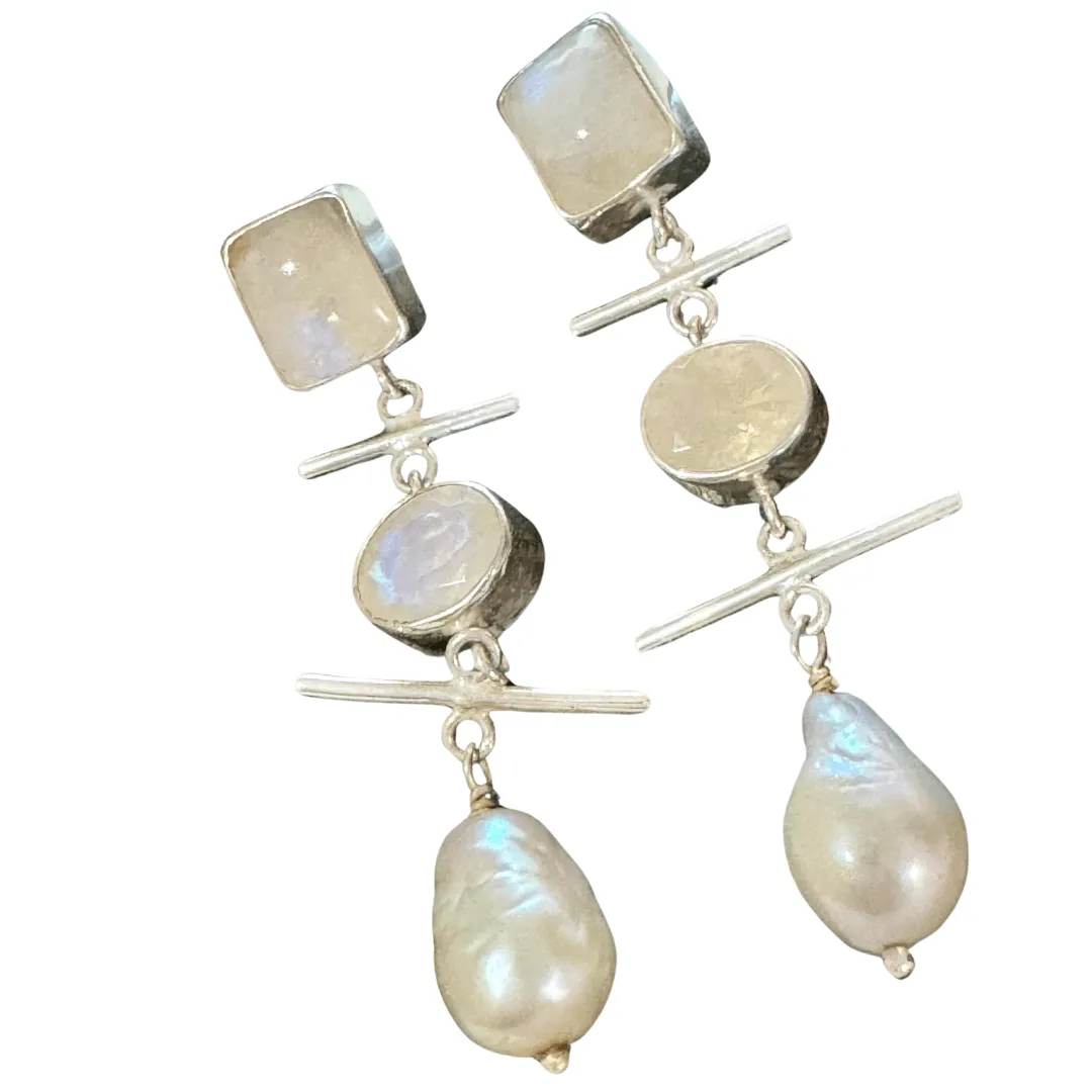Char Moonpearl Luxe Earrings - Silver