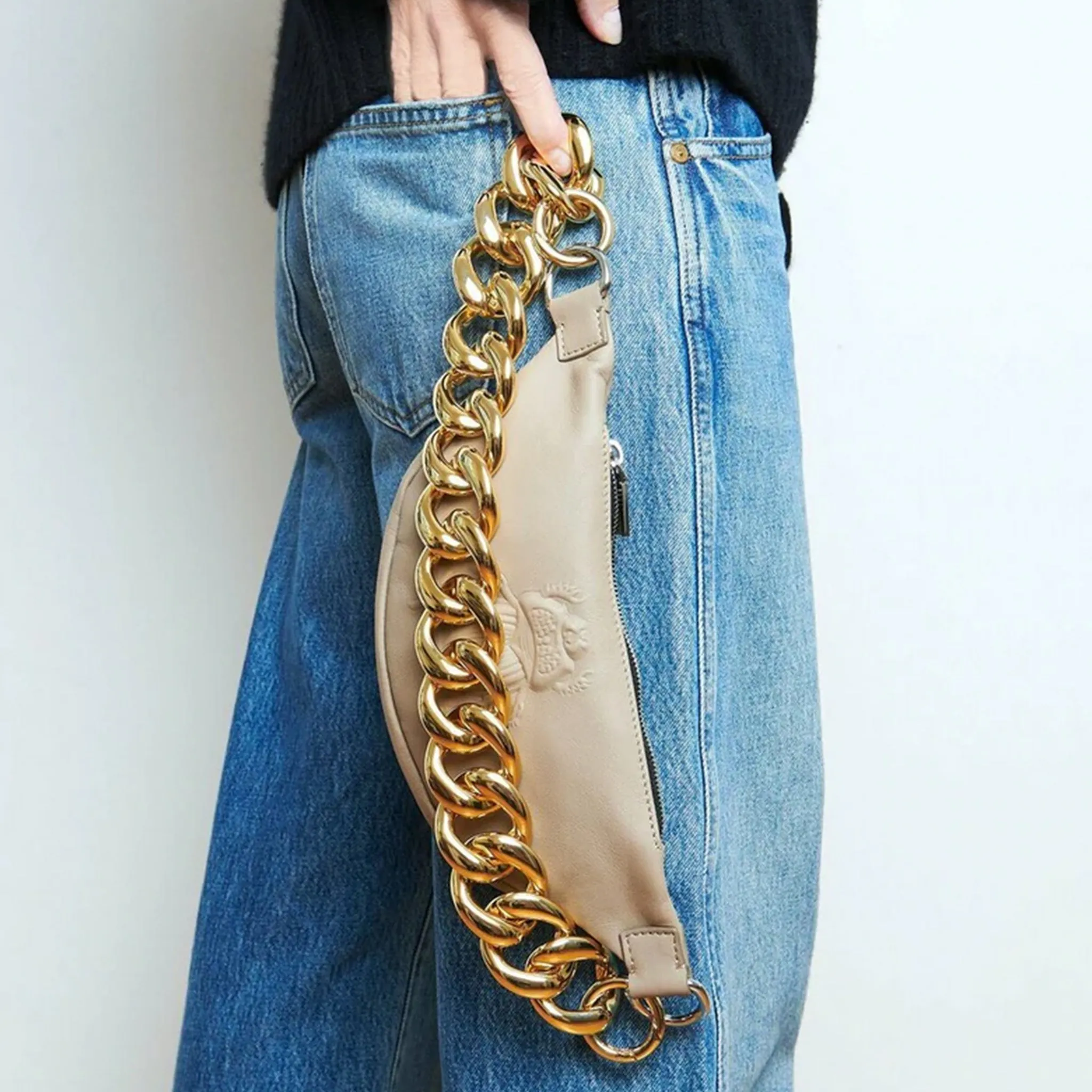 Chunky Metal Bag Chain - Gold