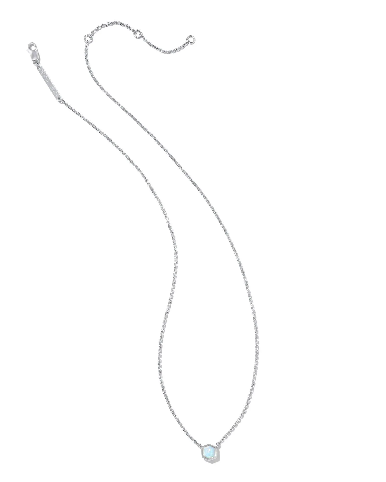 Davie Pendant Necklace - White Kyocera Opal