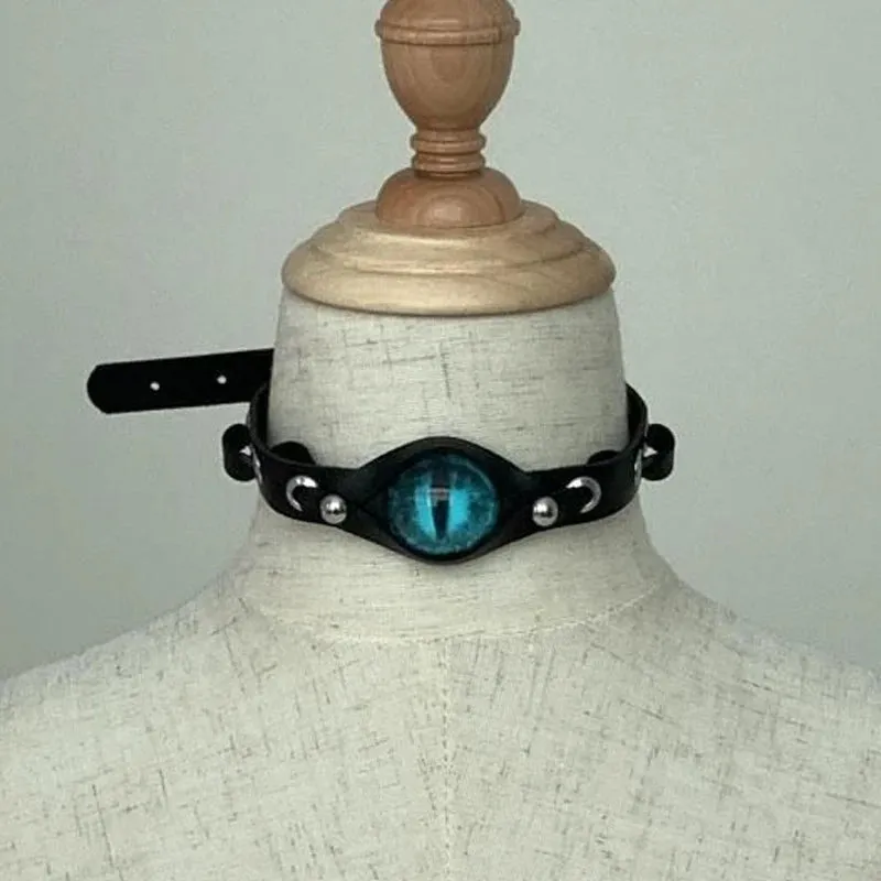 Evil Eyes PU Leather Choker