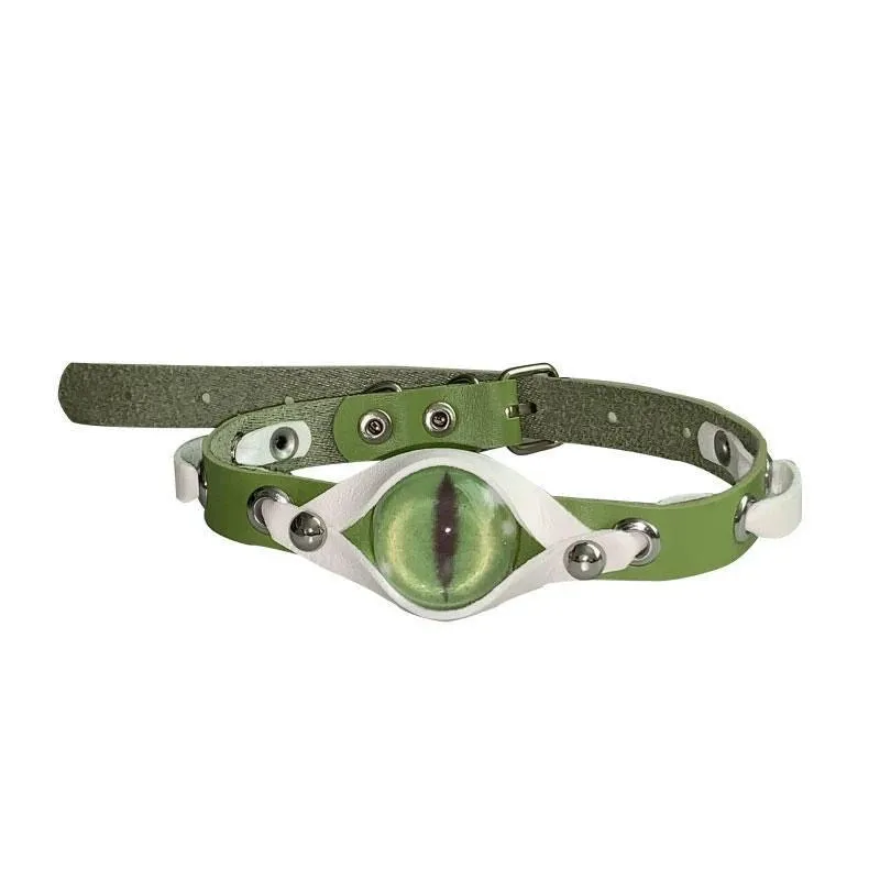 Evil Eyes PU Leather Choker
