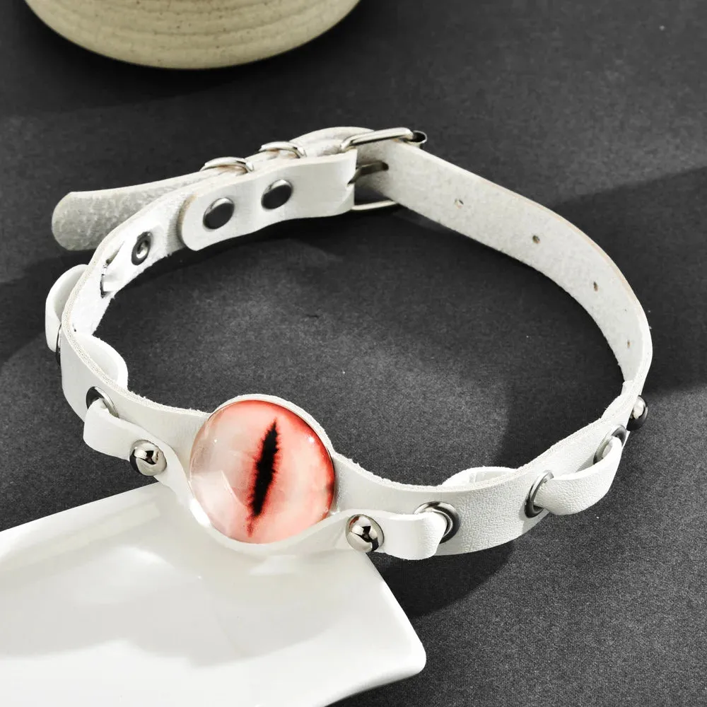 Evil Eyes PU Leather Choker