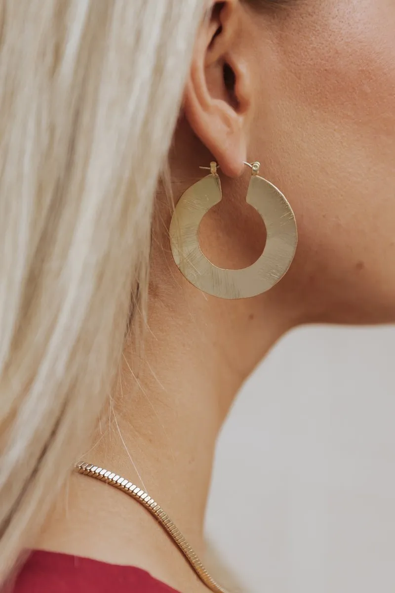 Gold Dipped Flat Disc Hoop Earrings