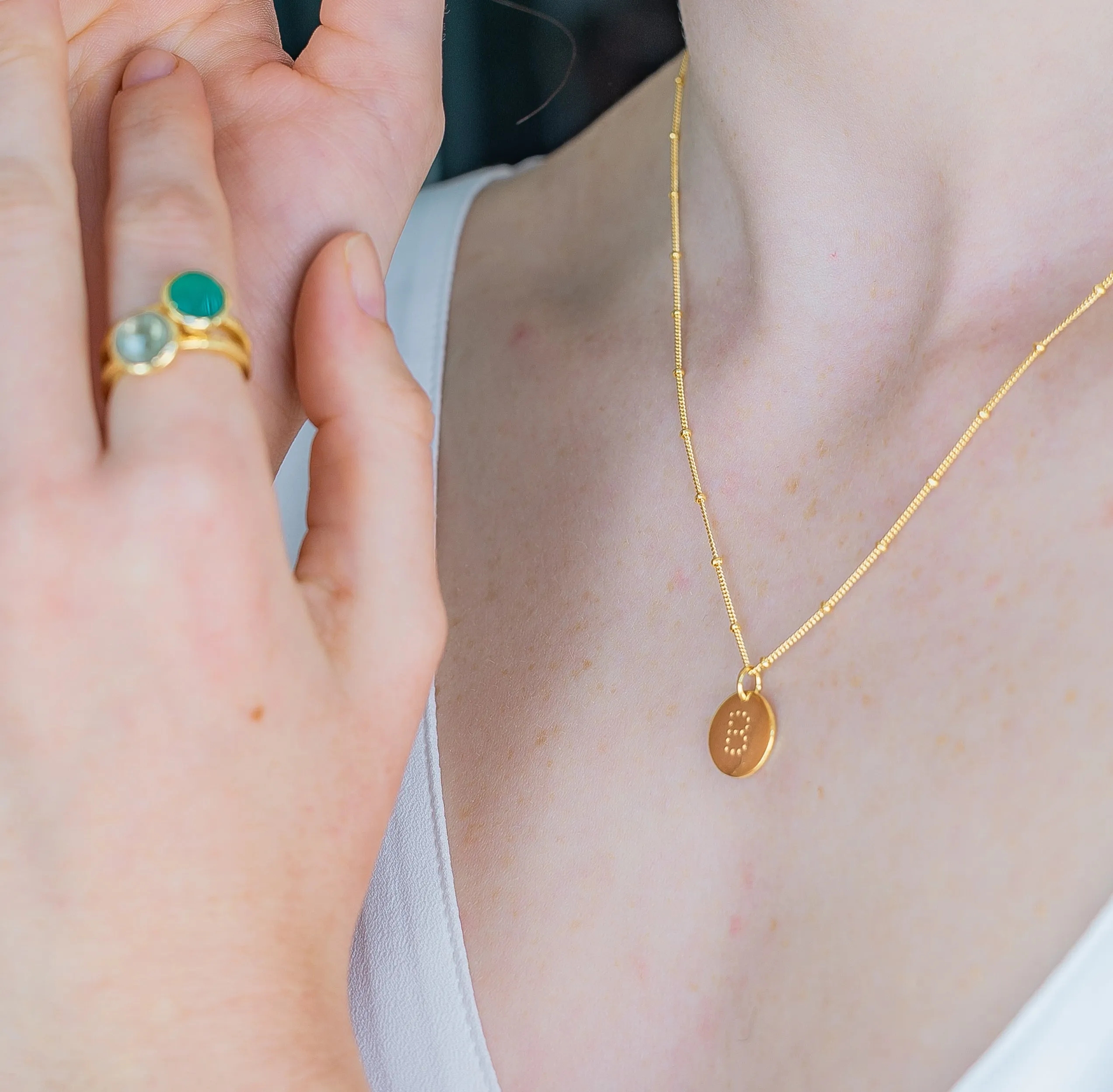 Gold Vermeil Alphabet V Necklace