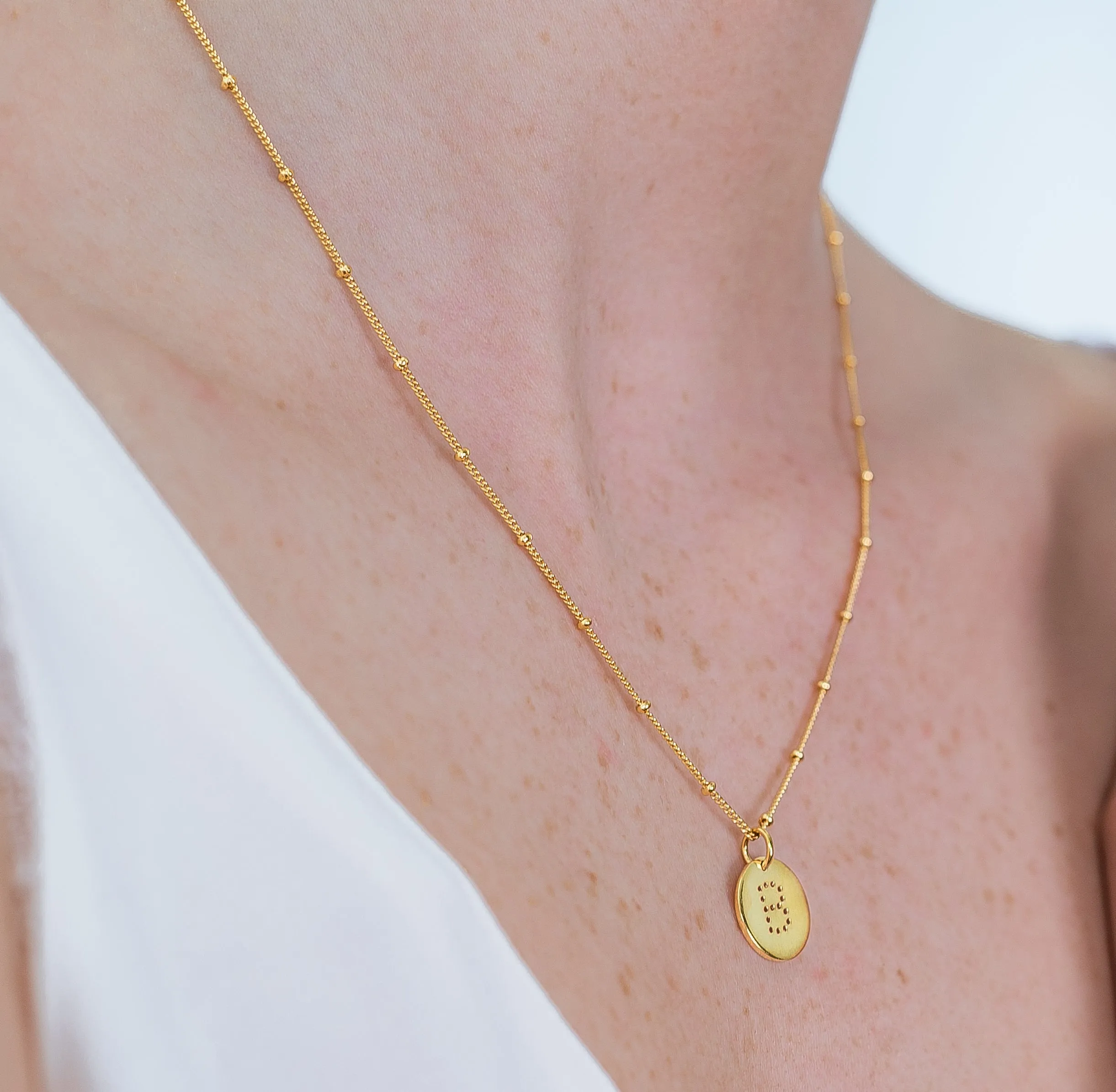 Gold Vermeil Alphabet V Necklace