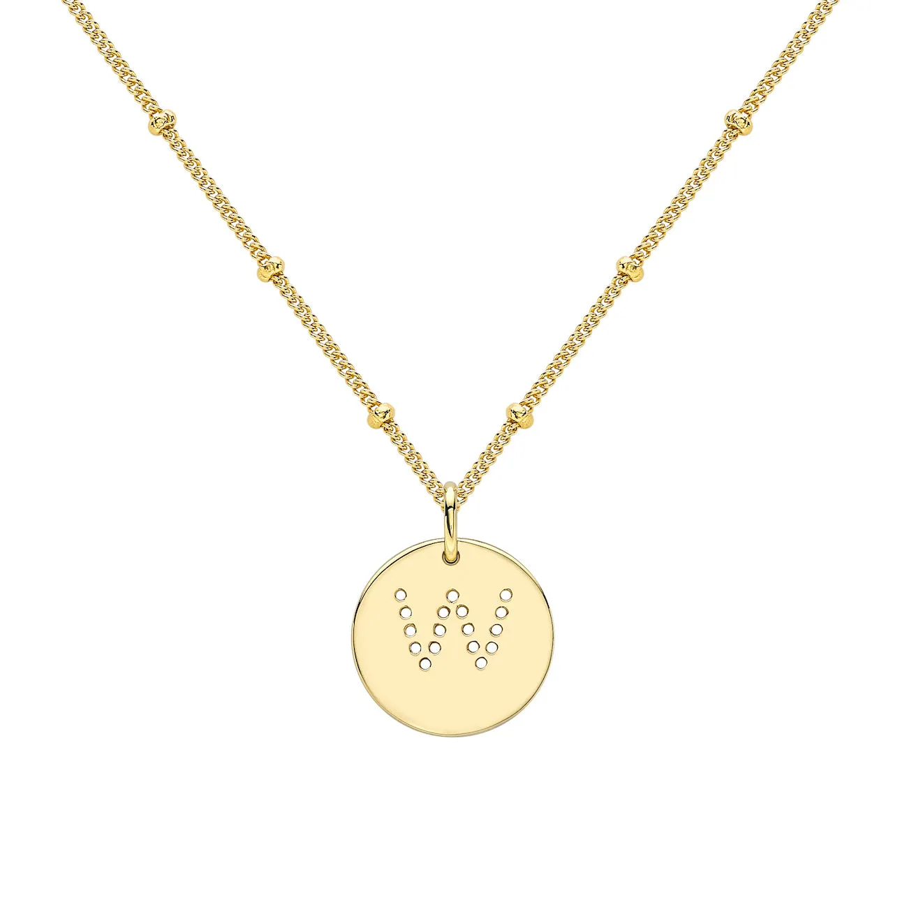 Gold Vermeil Alphabet W Necklace