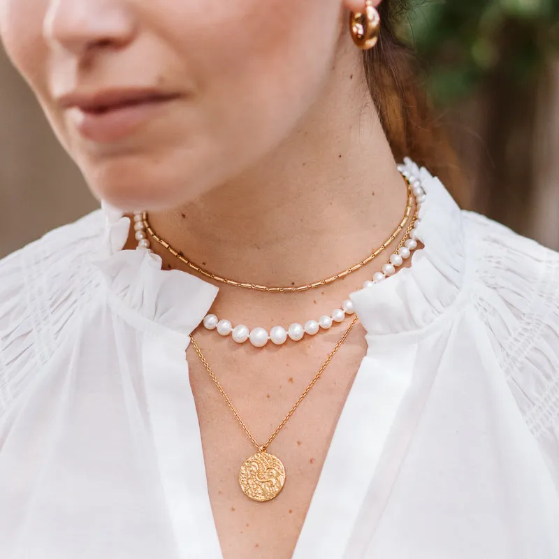 Graded Necklace, Pearl, 9kt Yellow Gold