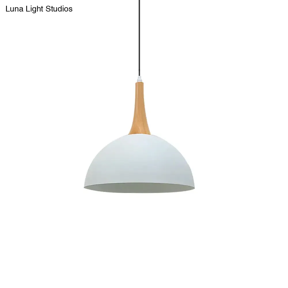 Modern Metal Hanging Lamp: Stylish 1-Light Dome in Black/White - Perfect for Meeting Rooms and Markets