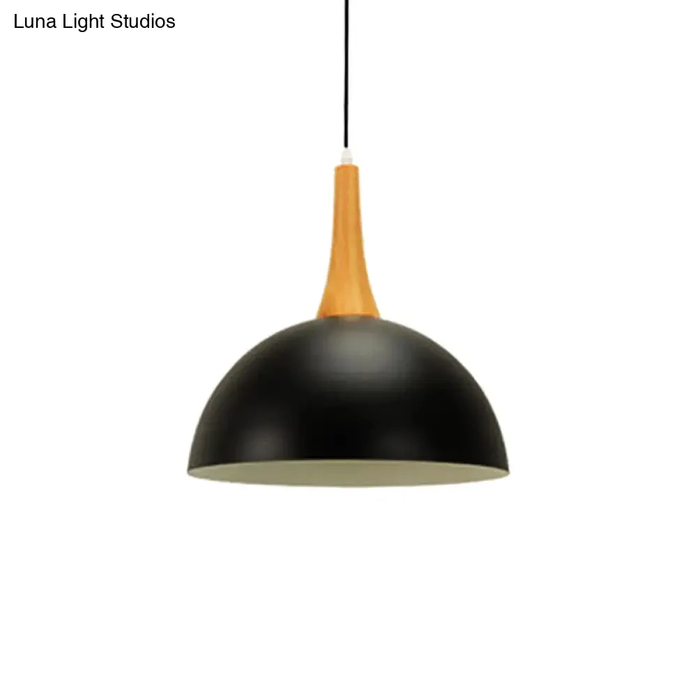 Modern Metal Hanging Lamp: Stylish 1-Light Dome in Black/White - Perfect for Meeting Rooms and Markets