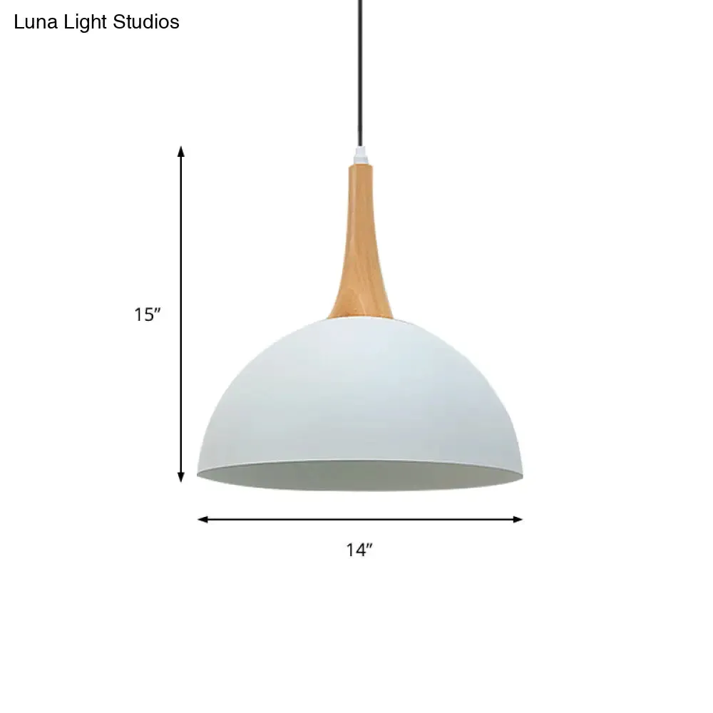 Modern Metal Hanging Lamp: Stylish 1-Light Dome in Black/White - Perfect for Meeting Rooms and Markets