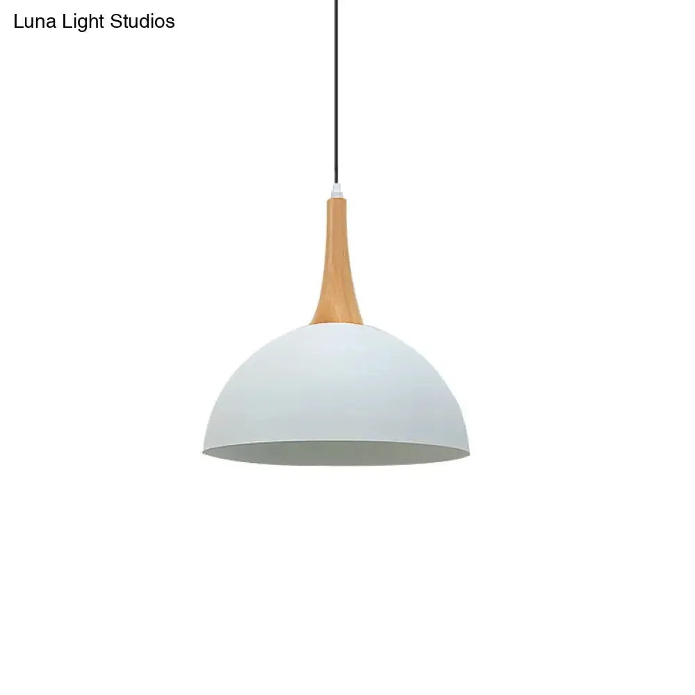 Modern Metal Hanging Lamp: Stylish 1-Light Dome in Black/White - Perfect for Meeting Rooms and Markets