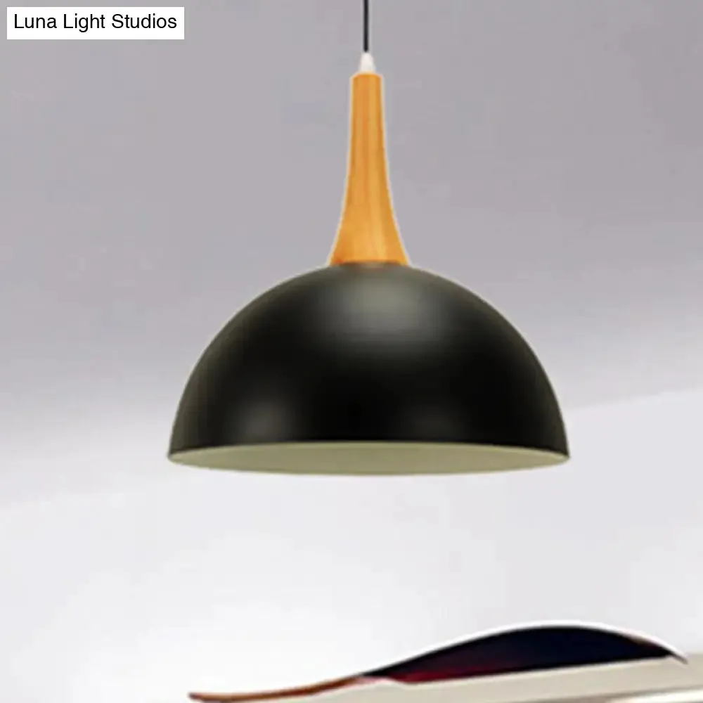 Modern Metal Hanging Lamp: Stylish 1-Light Dome in Black/White - Perfect for Meeting Rooms and Markets