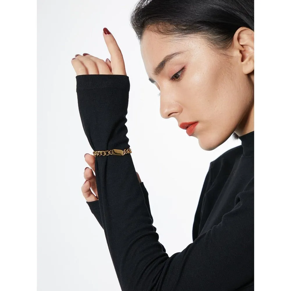 Necklace Bracelet Charm Jewelry Gold Chain Stainless Steel Charm Texture Collar YOS0337