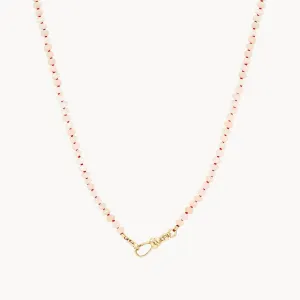 Pink Opal Beaded Mood Necklace (10K Gold)
