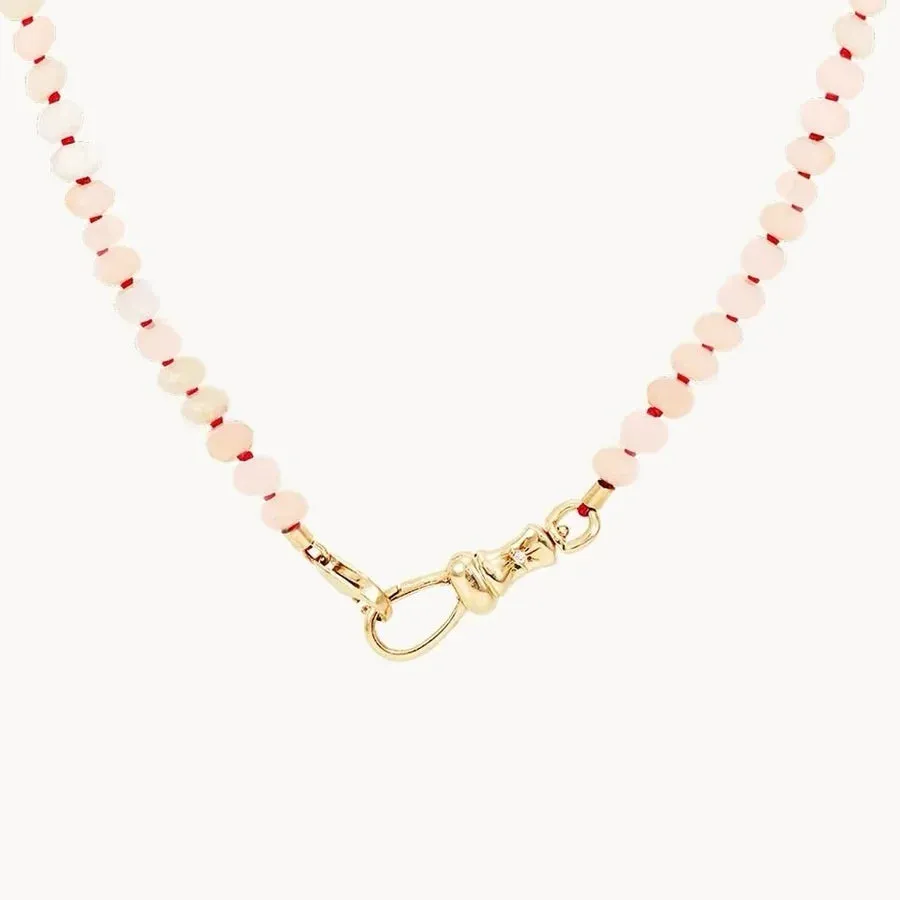 Pink Opal Beaded Mood Necklace (10K Gold)