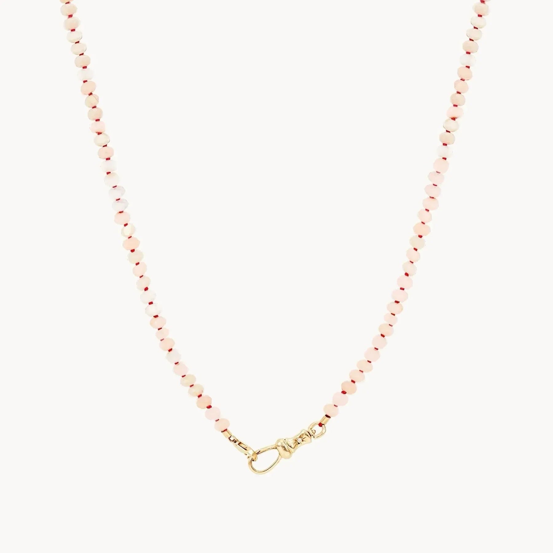 Pink Opal Beaded Mood Necklace (10K Gold)