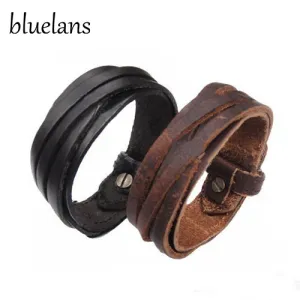 Unisex Multi braided thin Leather Bracelet wristband Jewelry